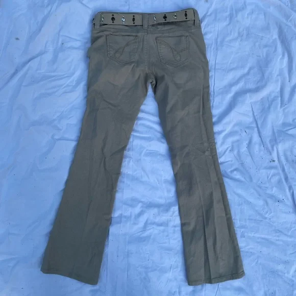 Wurl Boot khaki low rise bootcut jeans with belt - Picture 3 of 8